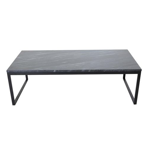 Table Basse En Marbre "estelle" 120cm Gris et Noir