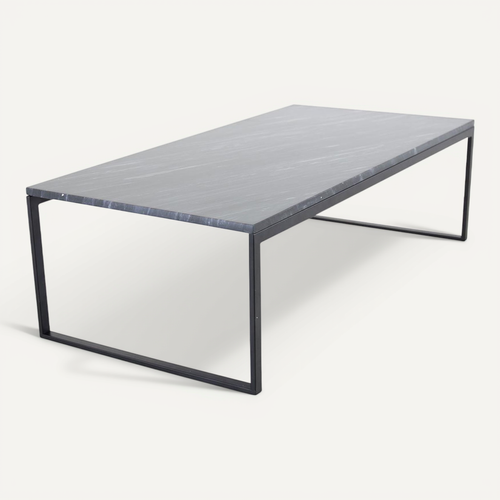 Table Basse En Marbre "estelle" 120cm Gris et Noir