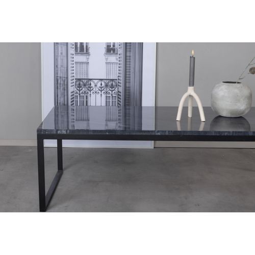 Table Basse En Marbre "estelle" 120cm Gris et Noir