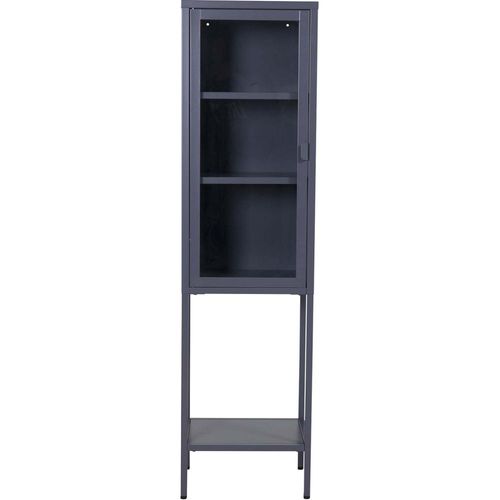 Armoire Vitrée Avec Étagère En Acier Misha Gris