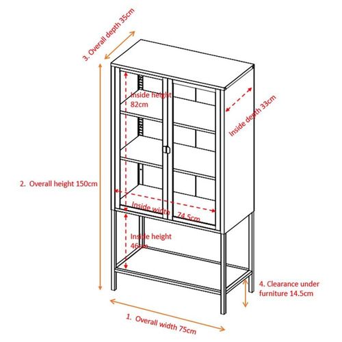 Vitrine En Acier 2 Portes Misha Noir