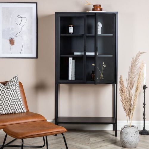 Vitrine En Acier 2 Portes Misha Noir