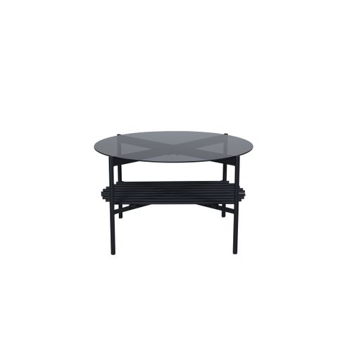 Table Basse En Verre "von Staf" 80cm Noir