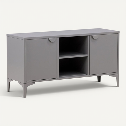 Meuble TV 2 Portes "piring" 120cm Gris Clair