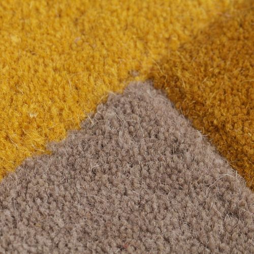 Tapis Géométrique Hexagonal – 140 X 200 Cm – Jaune – Velours Doux – Antidérapant – Pour Salon Ou Chambre