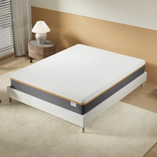 Matelas mousse latex 140x190 cm, très ferme, accueil gel mémoire de forme, 28 cm d'épaisseur