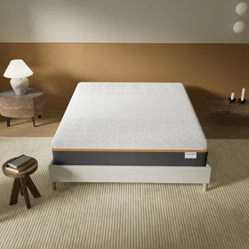 Matelas mousse latex 140x190 cm, très ferme, accueil gel mémoire de forme, 28 cm d'épaisseur