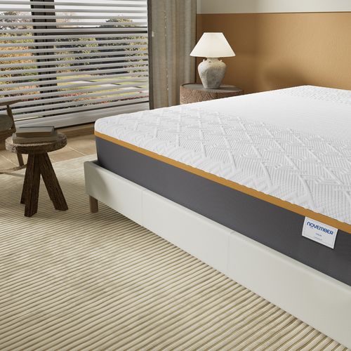 Matelas mousse latex 140x190 cm, très ferme, accueil gel mémoire de forme, 28 cm d'épaisseur