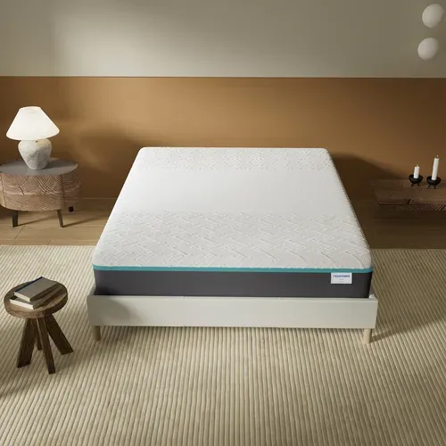 Matelas mousse latex 160x200 cm ferme, accueil gel mémoire de forme, 28 cm d'épaisseur