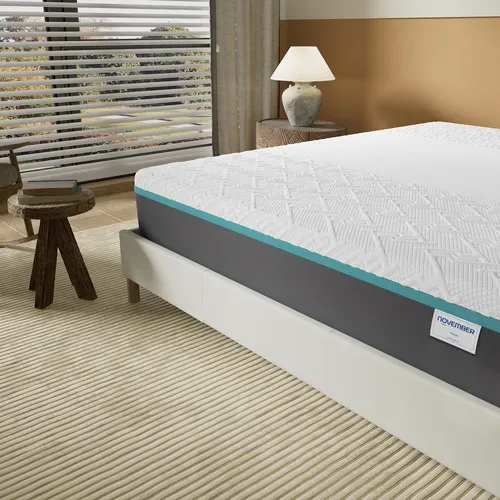 Matelas mousse latex 160x200 cm ferme, accueil gel mémoire de forme, 28 cm d'épaisseur