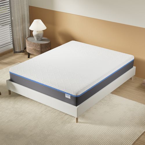 Matelas mousse latex 160x200 cm mi-ferme, accueil gel mémoire de forme, 28 cm d'épaisseur