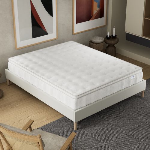 Matelas ressorts ensachés 180x200 cm accueil mousse charbon Ép.30 cm
