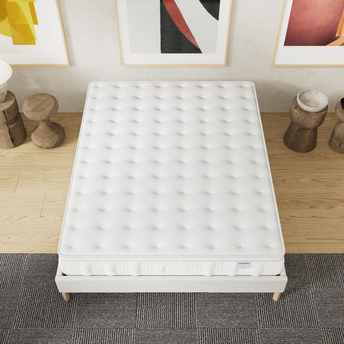 Matelas ressorts ensachés 180x200 cm accueil mousse charbon Ép.30 cm