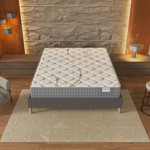 Ensemble 140x190 cm, sommier + matelas ressorts ensachés, ép.25cm accueil mousse HR