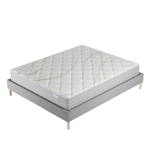 Ensemble 140x190 cm, sommier + matelas ressorts ensachés, ép.25cm accueil mousse HR