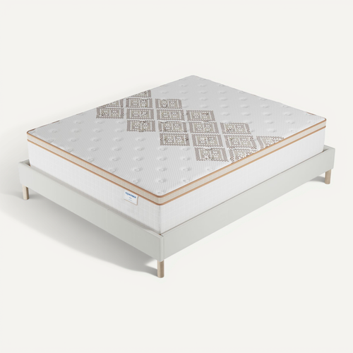 Ensemble 140x200 cm, sommier + matelas ressorts ensachés, ép. 28cm accueil mousse HR