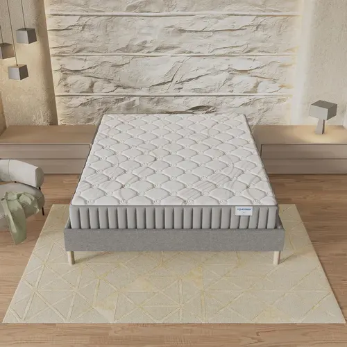 Ensemble 140x200cm, sommier + matelas mousse, ép.22cm, accueil latex