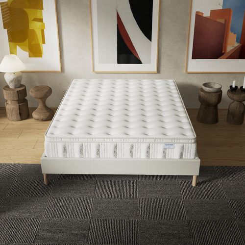 Matelas ressorts ensachés 160x200 cm accueil mousse charbon Ép.30 cm