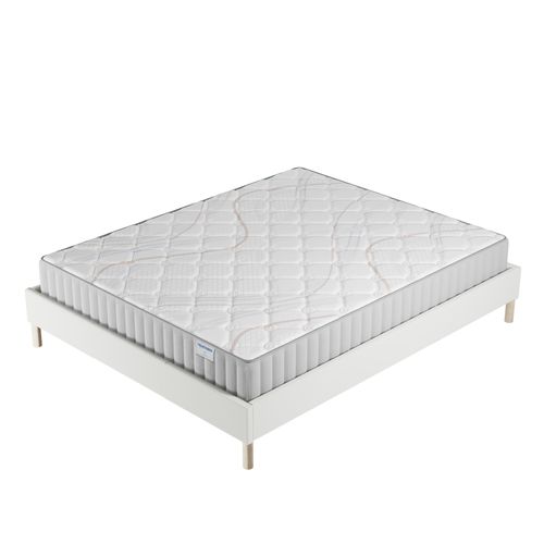 Ensemble 140x190cm, sommier + matelas mousse, ép.16cm, accueil latex