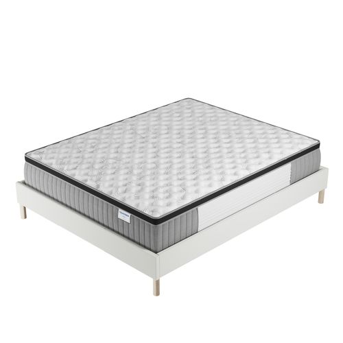 Ensemble 140x200 cm, sommier + matelas ressorts ensachés, ép. 30cm à mémoire de forme