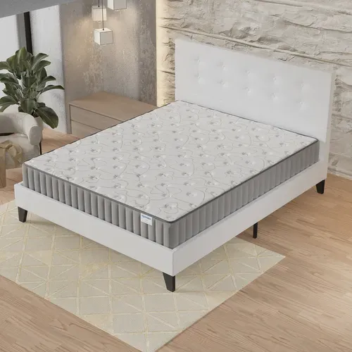 Ensemble 120x190 Cm, Lit Avec Tête De Lit + Matelas Mousse Ép.16cm à Mémoire De Forme