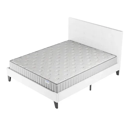 Ensemble 120x190 Cm, Lit Avec Tête De Lit + Matelas Mousse Ép.16cm à Mémoire De Forme
