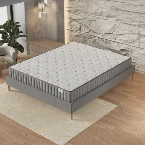 Ensemble 140x200 cm, sommier + matelas mousse, ép.16cm à mémoire de forme