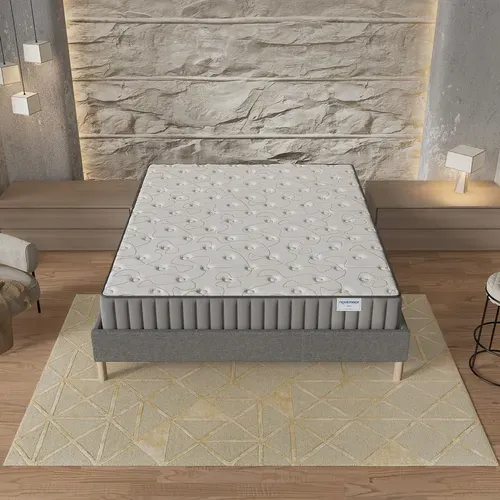 Ensemble 140x200 cm, sommier + matelas mousse, ép.16cm à mémoire de forme