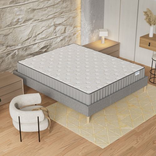 Ensemble 120x190 cm, sommier + matelas mousse, ép.16cm à mémoire de forme