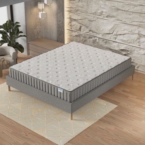Ensemble 120x190 cm, sommier + matelas mousse, ép.16cm à mémoire de forme