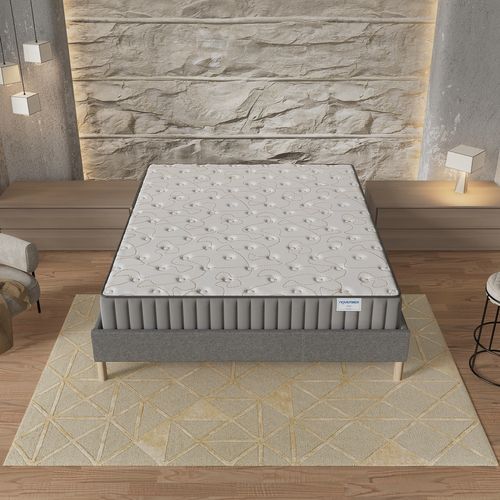 Ensemble 120x190 cm, sommier + matelas mousse, ép.16cm à mémoire de forme