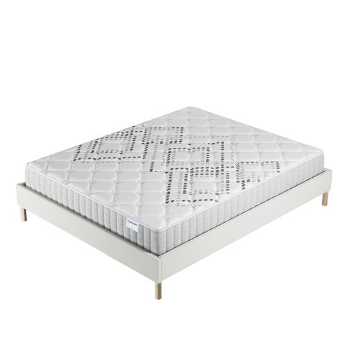 Ensemble 140x190 cm, sommier + matelas ressorts ensachés, ép.20cm accueil mousse HR