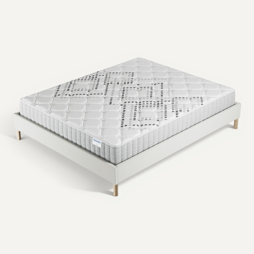 Ensemble 120x190 cm, sommier + matelas ressorts ensachés, ép.20cm accueil mousse HR