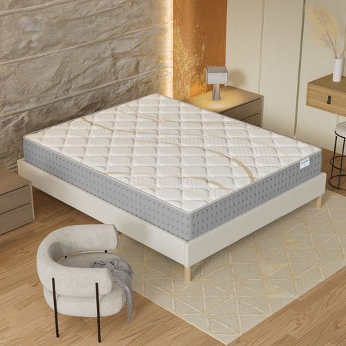 Ensemble 120x190 cm, sommier + matelas ressorts ensachés, ép.25cm accueil mousse HR