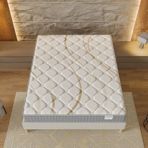 Ensemble 120x190 cm, sommier + matelas ressorts ensachés, ép.25cm accueil mousse HR