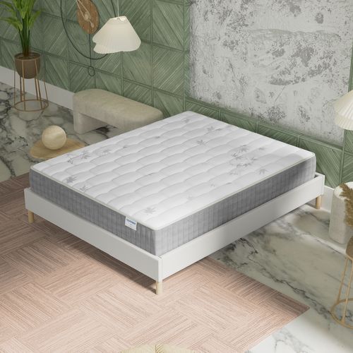 Ensemble 180x200 cm, sommier + matelas ressorts ensachés, ép. 25cm à mémoire de forme