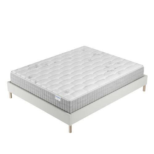 Ensemble 180x200 cm, sommier + matelas ressorts ensachés, ép. 25cm à mémoire de forme