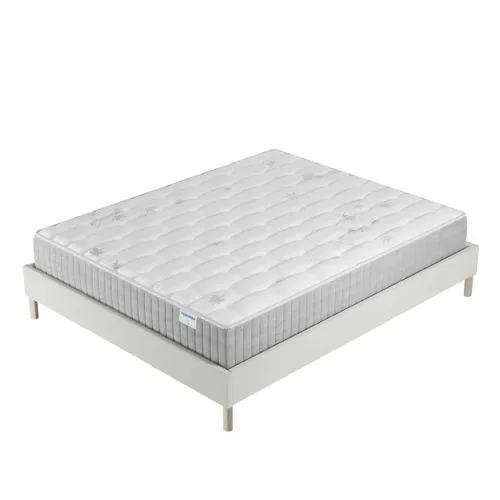 Ensemble 120x190 cm, sommier + matelas ressorts ensachés, ép. 25cm à mémoire de forme