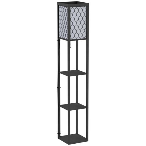 Lampadaire Avec étagère 3 Niveaux En Panneau De Particules Douille E27 26x26x160 Cm