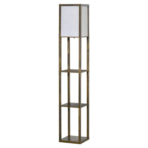 Lampadaire Avec 3 étagères En Bois Et Mdf 26x26x160 Cm