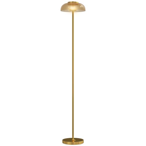 Lampadaire LED Avec Interrupteur Au Pied En Métal Et Verre Laiton 25x25x134 Cm
