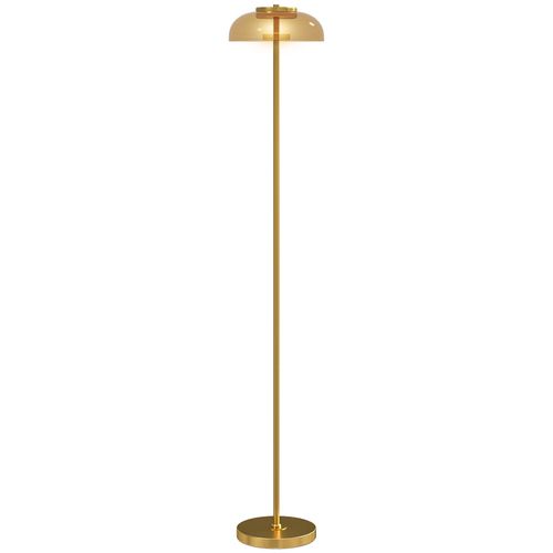 Lampadaire LED Avec Interrupteur Au Pied En Métal Et Verre Laiton 25x25x134 Cm