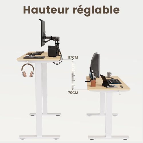 Bureau Assis Debout 60 X 110 Cm, Fonction Mémoire Et Anti-collision,bureau Réglable 70-117cm