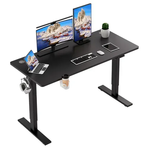 Bureau Assis Debout 140x70cm,fonction Mémoire Et Anti-collision,port USB Et Type C,70-119cm
