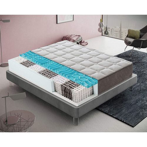 Matelas Ressorts Ensachés 160x200 cm HYBRID Accueil Mémoire De Forme Epaisseur 25 Cm