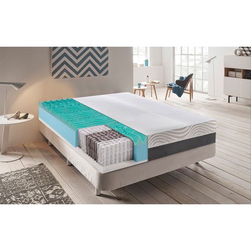 Matelas Ressorts Ensachés 90x190 Accueil Mémoire De Forme - Hauteur 20 Cm - Housse Amovible