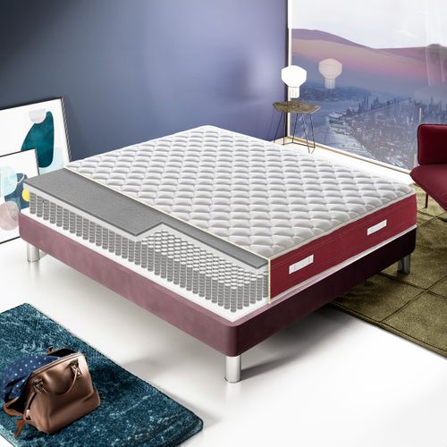 Matelas Ressorts Ensachés 140x200 Cm DOMY - Epaisseur 21 Cm