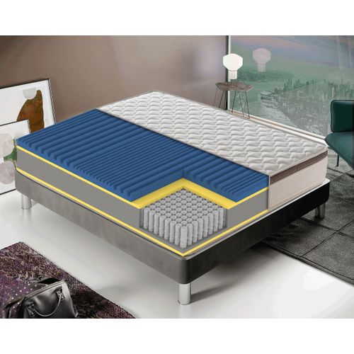 Matelas Ressorts Ensachés 120x200 Accueil Mémoire De Forme - Epaisseur 27 Cm - Housse Amovible