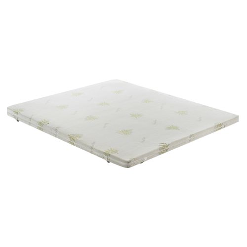 Surmatelas Mousse Mémoire De Forme De 5 Cm 90x190 - Revêtement Amovible En Aloe Vera