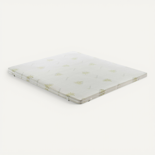 Surmatelas Mousse Mémoire De Forme De 5 Cm 90x190 - Revêtement Amovible En Aloe Vera